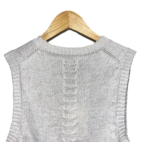 ULLA JOHNSON Edda top cream white medium knit sweater sleeveless blouse peplum - Picture 9 of 13